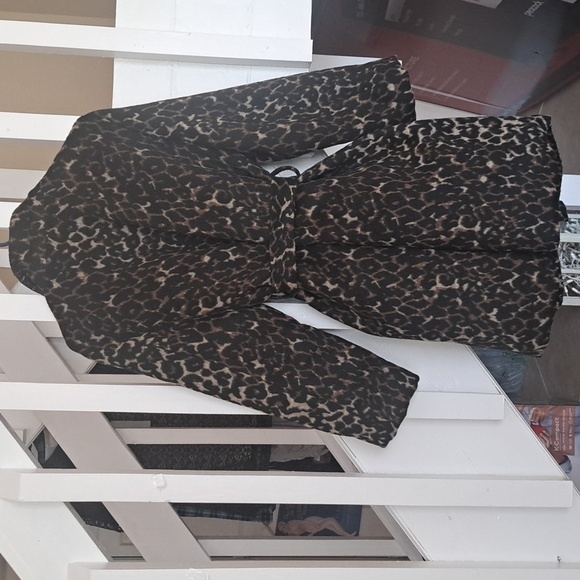 Cheetah Azelhazel hazel hazelhaze Adorable  Print Lined Coat w Pockets szXL EUC - Picture 6 of 8